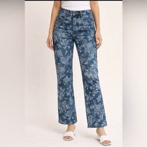 Gap x LoveShackFancy High Rise 70s Flare Floral Denim Jeans Size 25/0